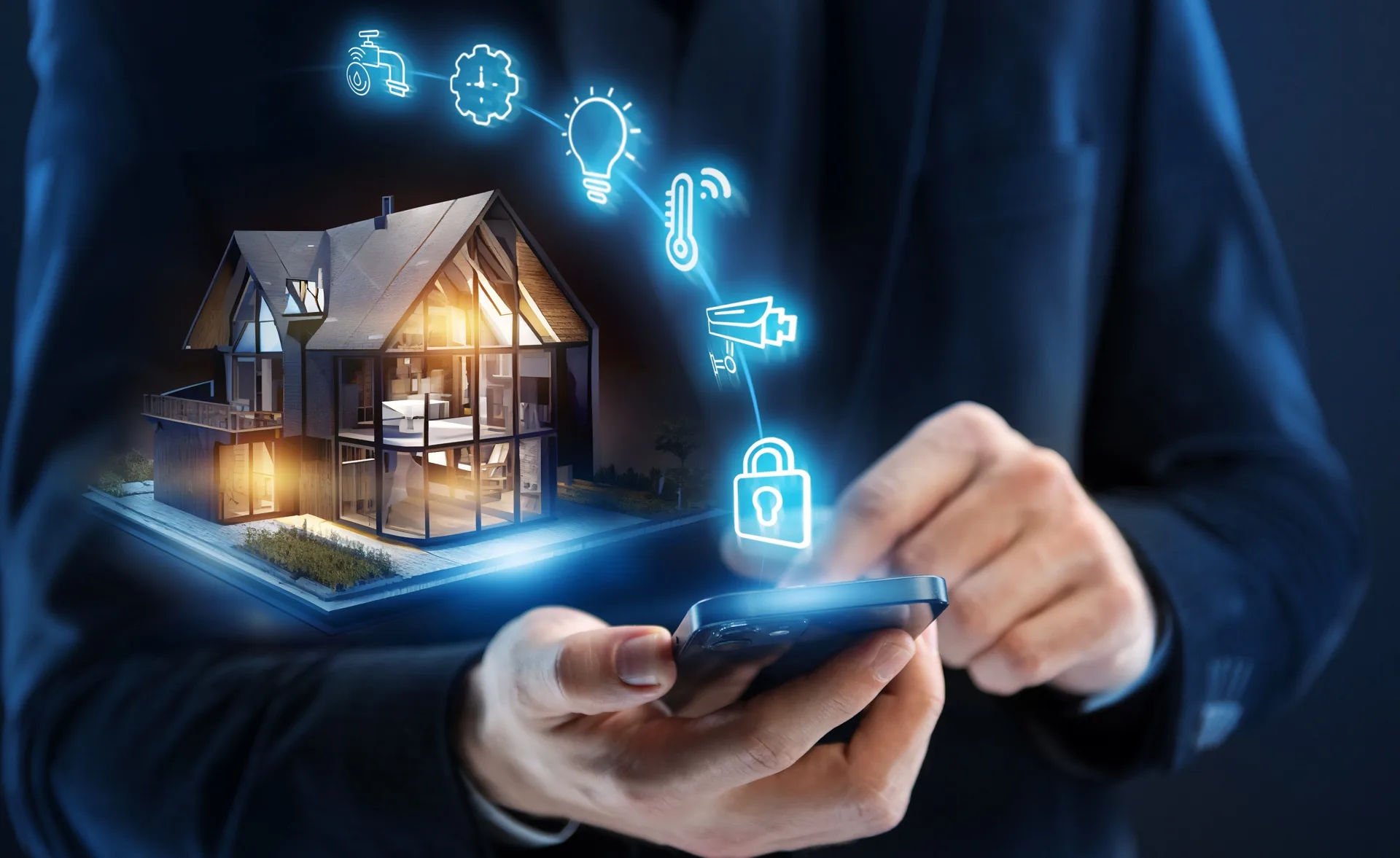 Smart home concept. Remote control and home management