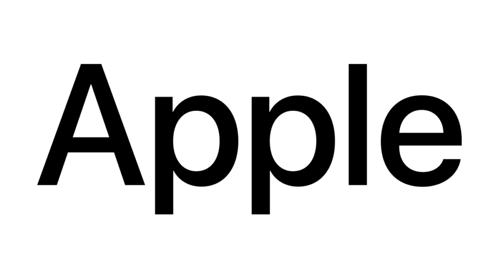 Apple word Logo black transparent